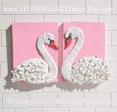 swan wall art swan nursery decor