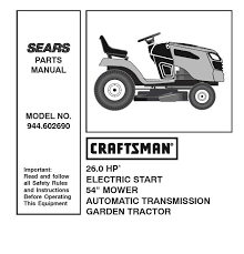 craftsman tractor parts manual 944 602690