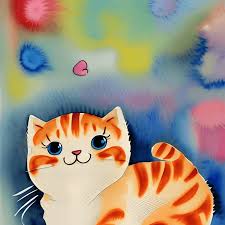 happy kitty cute nursery art wallpaper