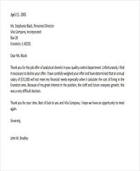 offer rejection letters 10 free