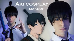 aki chainsaw man cosplay makeup