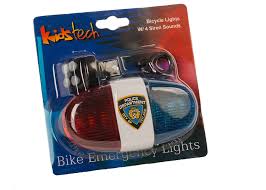 kids tech bike led light police sound