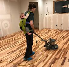 sanding process the hardwood flooring