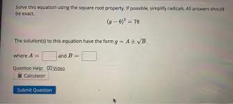 Equation Using The Square Root Property