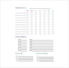 13 Sample Weekly Chore Chart Templates Free Sample