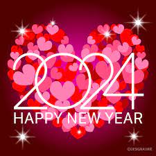 Heart Happy New Year 2024 Illustration Free PNG Image｜Illustoon
