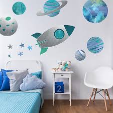 Rocket And Planets Wall Sticker Pack