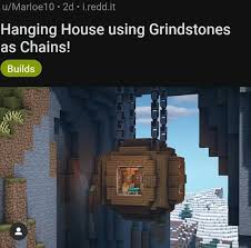 Grindstones can be mined using any kind of pickaxe. Podvesnoj Dom Na Cepyah Tochilo Grindstones Chains Hanging House Minecraft In 2020 Minecraft Blueprints Minecraft Construction Minecraft Plans