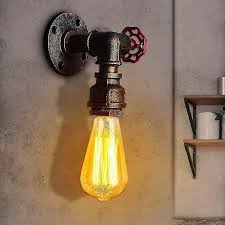 Industrial Water Pipe Wall Lamp Old