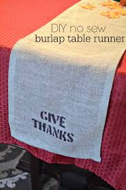 thanksgiving table runner diy burlap