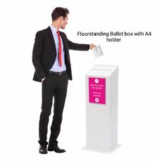 large floor standing ballot box in