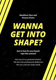 Black And Yellow Lines Personal Trainer Flyer Templates By Canva