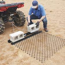 yard tuff 5 ft x 4 ft steel durable chain rake field leveling atv drag harrow