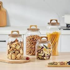 Large Glass Candy Jars With Wooden Lids
