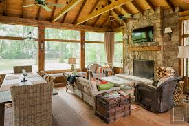 Screened Porch With Exposed Rafter