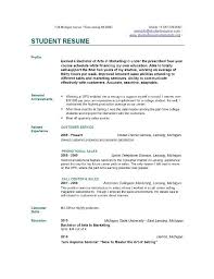 Resume Examples For College Students Template Business