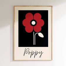 Flower Wall Art Print Poppy Flower