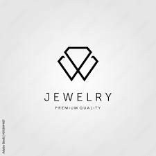 line art diamond jewelry logo vector