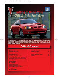 Pontiac 2004 Grand Am Get To Know Manual Guide