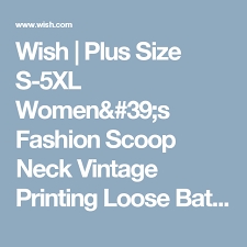 Plus Size S 5xl Womens Fashion Scoop Neck Vintage Printing