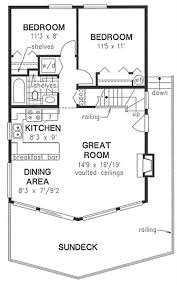 Cabin House Plan With Loft 2 Bed 1