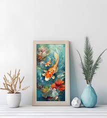 Unframed Koi Fish Painting Art Print