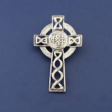 Braided Celtic Cross Brooch Large