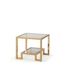 Lamp Table Clear Glass Champagne Finish