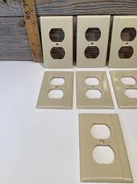 Vintage Leviton 9 Beige Wall Plates For
