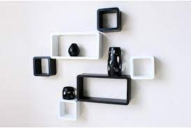 Six Cube Wall Mounted Shelves Black