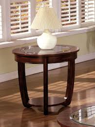 Dark Cherry Wood Finish Oval End Table