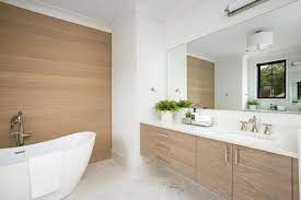 White Oak Bathroom Floating Vanity And