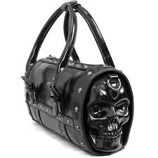 black skull rectangular handbag by
