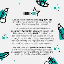 dance 101 recital makeup tutorial event
