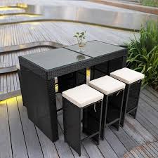 Outdoor Dining Set Bar Table Stools
