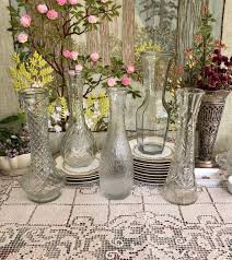 Clear Glass Vase Vintage Vase Decor