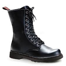 Demonia Mens Defiant 200 Vegan Boots Blk Vegan Leather Size 4