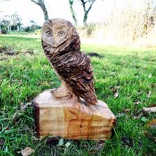 Barn Owl Cedar Chainsaw Carved Garden