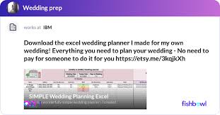 The Excel Wedding Planner I