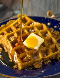 easy pumpkin waffles recipe made with