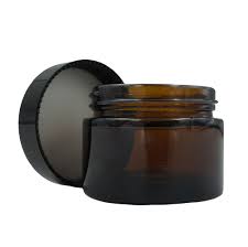 50ml Amber Glass Jar With Black Cap