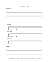 Blank Informative Essay Outline Template Sample