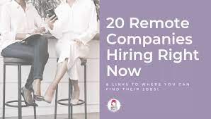 20 remote companies hiring right now