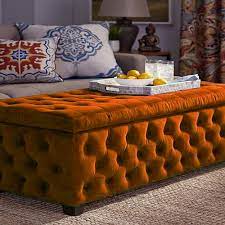 Plush Velvet Upholstered Ottoman Box
