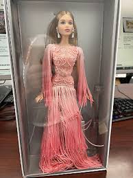 barbie blush fringed gown doll