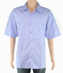 Details About Cintas Mens Blue Size 3xl Comfort Dual Pocket Front Button Work Shirt 44 534