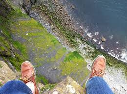 Image result for looking down a sheer cliff