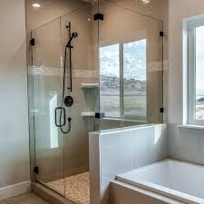 Shower Stall With Half Glass Enclosure