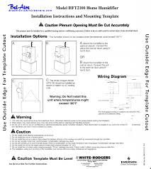 White Rodgers Hft2100 Installation Instruction And Template