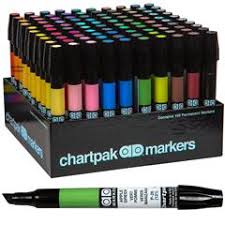 Chartpak Ad Markers Ad100 Tri Nib 100 Color Set In Slot